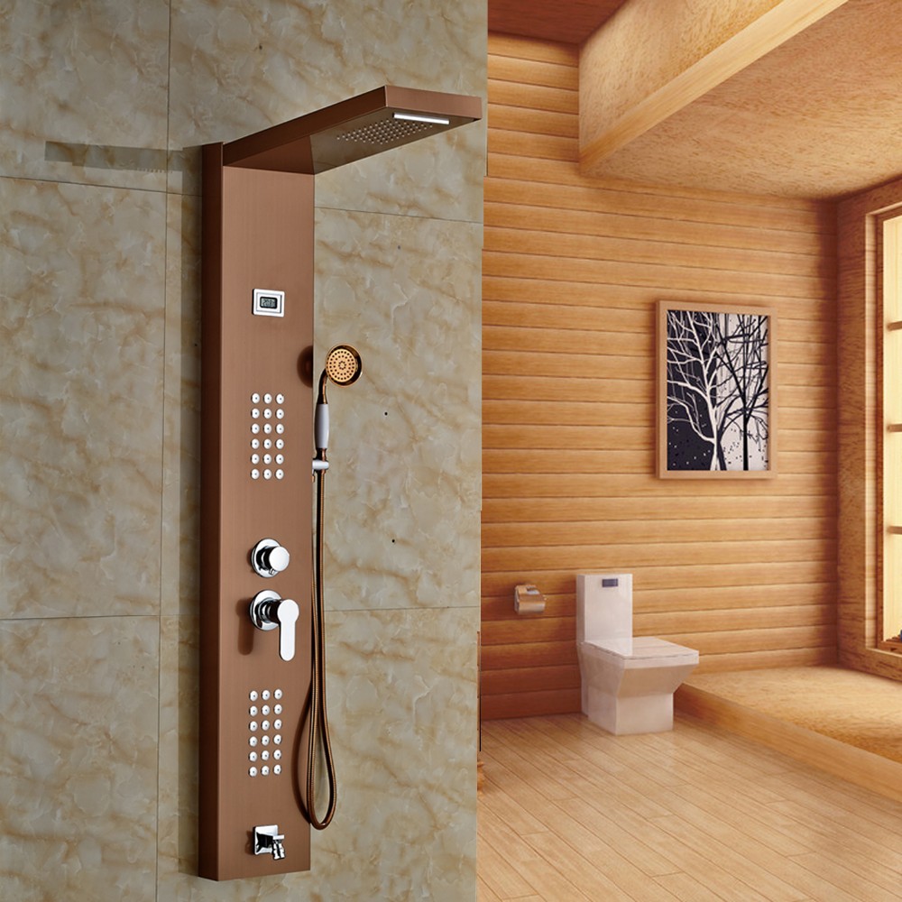 Fontana Rose Gold Finished Wall Mount Shower Panel